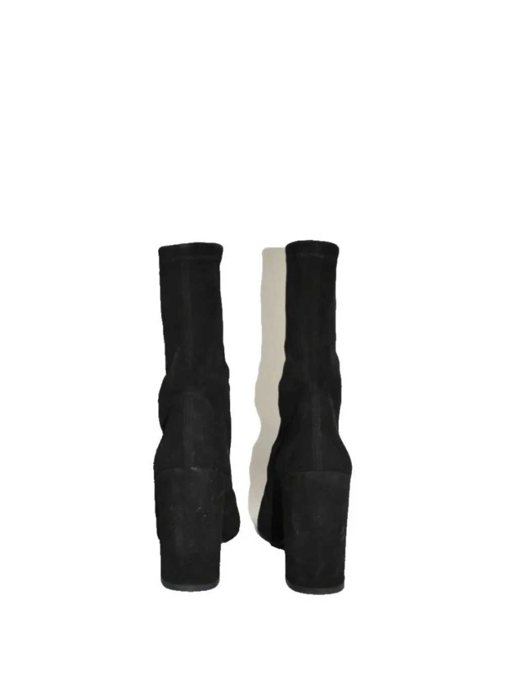 $700 STUART WEITZMAN Clinger Stretch Suede Pointed Bootie SOCK BLACK 7 (PC13)